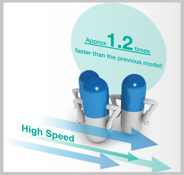 Checking 1 pouch per second. High-speed checking is available